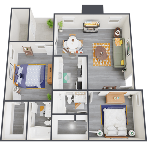 a floor plan of a 1 bedroom apartment
